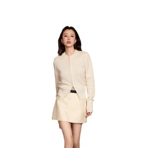 Cárdigan <span class=keywords><strong>de</strong></span> Lana con Botones Asimétricos para <span class=keywords><strong>Mujer</strong></span>, Suéter Corto <span class=keywords><strong>de</strong></span> Manga Larga, Varios Colores Disponibles, Logotipo Personalizado, MOQ Bajo - Product Image 1