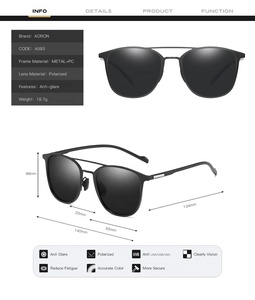 Aoronカスタムシェイプオリジナルブランドフォトクロミックデイ & ナイトビジョンクリア偏光アイサングラススクエア眼鏡A593 - Product Image 5