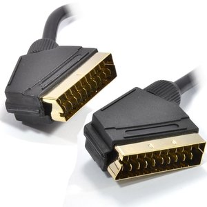 Cavo <span class=keywords><strong>Scart</strong></span> a 21 Pin con Connettore Placcato in Oro Nero - Product Image 1