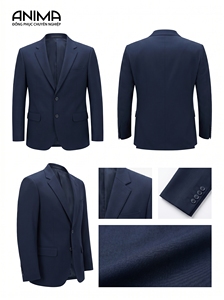 Traje de Negocios Casual para Hombre ANIMA de Vietnam, Corte Slim, Color Sólido, Elegante, Cuello en V, Alta Calidad, Doble Abertura, Antiarrugas - Product Image 6