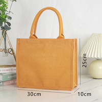 Sac à main en lin pour femmes imprimé de logo personnalisé à la mode Poignée de voyage réutilisable Cadeau Produit commercial Fourre-tout Sac en jute