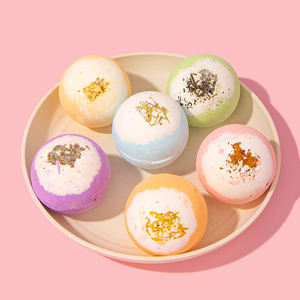 Bombes de bain colorées en forme de boule, 100% naturelles, vegan, biologiques, avec fleurs séchées, emballage personnalisé, vente en gros à bas prix - Product Image 5