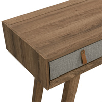Table d'ordinateur en MDF avec effet tissu et surface en bois, avec autocollant imitation grain de bois