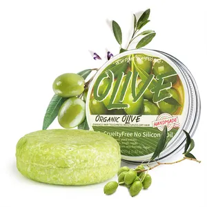 Private Label Olivenöl extrakt Anti-Haarausfall Shampoo Bar OEM Handgemachte Seife zum Waschen der Haare