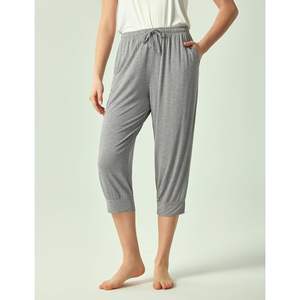 Pantalones de pijama capri de viscosa de bambú personalizados OEM ODM para mujer, pantalones cómodos tipo jogger para estar en casa con bolsillos, pantalones de dormir de modal para mujer en conjuntos. - Product Image 3