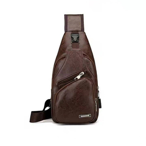 Nouveau Sac Poitrine Homme Mode Coréenne <span class=keywords><strong>à</strong></span> Recharge USB, Échantillon Gratuit, en <span class=keywords><strong>Cuir</strong></span> PU, Sacoche d'Épaule Unique, Sac <span class=keywords><strong>Bandoulière</strong></span> Extérieur - Product Image 4