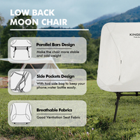 Ensemble table et chaise pliantes de camping et pique-nique KingGear, modernes, légères, en alliage d'aluminium, avec logo personnalisé