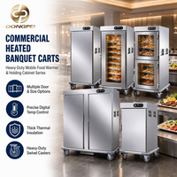 Armoire chauffante commerciale en acier inoxydable à double porte, chariot chauffe-plats mobile pour hôtels, banquets et traiteurs