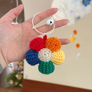 Cute Handmade Crochet Keychains Amigurumi Mini Crochet Flowers Key Chains Crochet Personalized Crochet Key Rings Charm Wholesale - Product Image 4