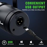 VeGue VM70 USB/XLR Dynamisches Gesangsmikrofon aus Metall mit Nierencharakteristik für Podcasting, Gaming, Aufnahmen & Live-Streaming