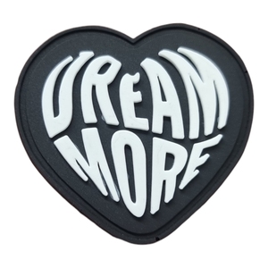 Heart Shape Soft Pvc Rubber <b>Patch</b> <b>Sew</b> <b>On</b> Logo Label For Clothing Bags Caps Kids Wear Waterproof Washable Flexible - Product Image 1