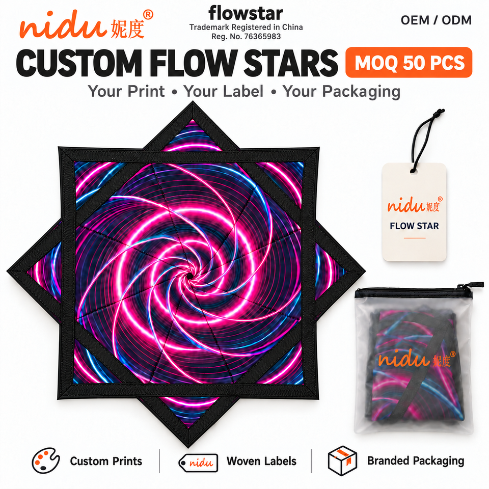 Hot Selling Dapo Flow Star Spinning Cloth Custom Designed Square ...