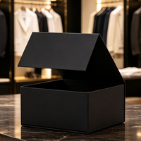Cajas de Regalo para Ropa con Diseño Personalizado, Modernas, Ecológicas, Plegables, con Laminado Mate, Impresas, para Prendas de Vestir - Cajas de Papel Negro