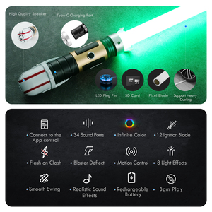 <span class=keywords><strong>Star</strong></span> the <span class=keywords><strong>Wars</strong></span> <span class=keywords><strong>sabre</strong></span> laser en gros métal poignée RGB couleur changeante Blaster verrouillage sonore FX <span class=keywords><strong>sabre</strong></span> Laser épée pour Grogu Cosplay - Product Image 2