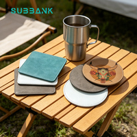 Sous-verres à sublimation en gros cercles et carrés Sous-verres à sublimation en cuir PU vierge