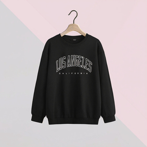 Sudadera de Mujer con Estampado de Letras de Los Ángeles, Cuello Redondo, Otoño/Otras Temporadas, Manga Larga, Transpirable, Forrada, Nueva Moda 2021 - Product Image 2