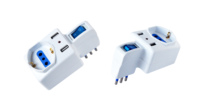 Adaptateur multi-prises 10A avec 3 prises pour le marché italien, prise 10A avec 2 ports USB et indicateur LED