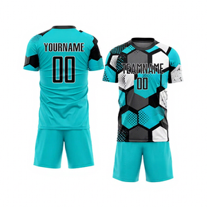 Uniformes de Fútbol Profesionales Unisex 100% Poliéster, Conjuntos Personalizados con Nombre de Equipo, Impresión por Transferencia de Calor, Logotipo Personalizado, Camisetas de Colores OEM - Product Image 1