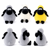 Peluches mouton noires douces et colorées de 8 pouces, à prix abordable, pour les machines à griffes d'arcade