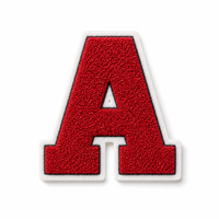 Patch brodé 3D personnalisé en chenille, lettre A, rouge, à coudre/à repasser, pour vestes, sacs à dos, sweats à capuche