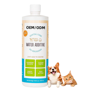 Additif d'eau dentaire pour chien et chat OEM/ODM pour garder les dents et les gencives en bonne santé-combat le tartre et la plaque-rafraîchit l'haleine rapidement - Product Image 1