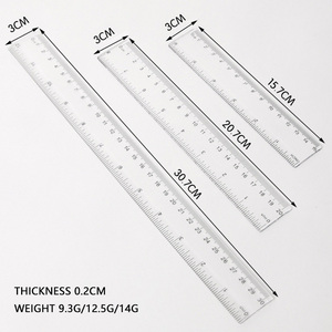 Reglas de plástico de medición de doble cara con purpurina de alta calidad, 6, 8 y 12 pulgadas - Product Image 1