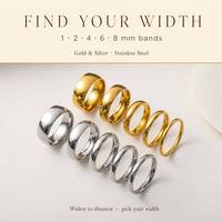 Bague en acier inoxydable, étanche, hypoallergénique, confortable, minimaliste, pour femmes et hommes, cadeau de mariage