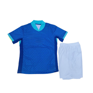 Brasiliano traspirante antirughe per bambini Set uniforme da calcio maglia a maniche corte abbigliamento comodo - Product Image 3