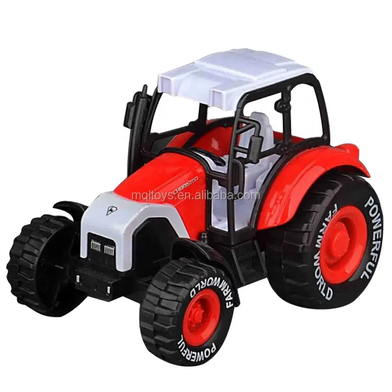 Mainan Truk Traktor Diecast, Mainan Tarik Mundur Kuat 1:32, Warna Merah & Hijau