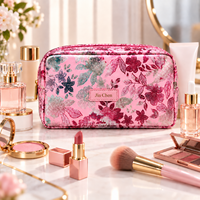 Trousse de Maquillage Grande Capacité en Cuir PVC Métallisé à Fermeture Éclair, Imprimée Feuille d'Or, Résistante à l'Eau, Idéale Voyage et Cadeau