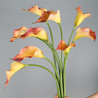 Meilleur vendeur de fleurs artificielles en EVA, calla noire et violette, centre de table de mariage, décoration, fleurs au toucher réel, vente en gros