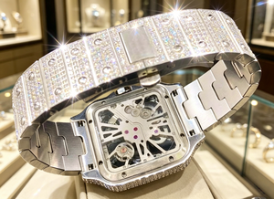 Montres de luxe pour hommes serties de diamants VVS Moissanite, mouvement automatique ajouré, <span class=keywords><strong>bracelet</strong></span> en acier inoxydable - Product Image 4