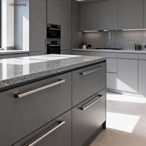 Armoires de cuisine grises tendance 2026 – Cuisine complète en gros, armoires RTA pour projets de villas - Product Image 1