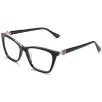 Monture de lunettes classiques œil-de-chat Elan Optical YB8505 pour femme, monture complète en acétate avec métal, livraison rapide
