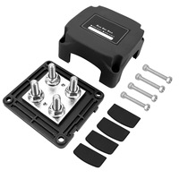 400A 48VDC Bloque de terminales de barra colectora modular dual Bloque de distribución de batería de perno M8/M10 de cobre de 4 vías para uso automotriz