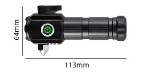 Lampe torche tactique multifonctionnelle à 3 LED avec marteau de sécurité et <span class=keywords><strong>coupe</strong></span>-ceinture de sécurité rechargeable pour les situations d'urgence en voiture - Product Image 2