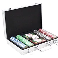 2021 la migliore vendita 200 pezzi casino poker chips 2 carte da gioco 5 dadi case set