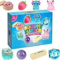 Lot de 8 Boîtes Mystères Souples Squishy - Jouets Anti-Stress à Compression Lente en Maltose, Boîte Surprise de Jouets Fidget de Décompression