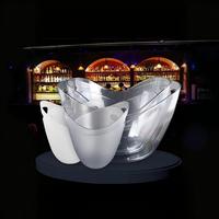 Seau à glace transparent grande capacité en plastique 2,5L/4L/8L/12L avec doubles poignées, bac à boissons réfrigérant pour bar, club, fête, restaurant
