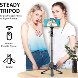 Stabilisateur de cardan Q08 à rotation 360° pour téléphone, perche à selfie avec trépied dissimulé, cardan vidéo mobile mono-axe pour TikTok - Product Image 5