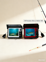 Caméra de pêche portable LCD HR-3505D, 20m, 1080P, enregistreur vidéo de pêche en lac, étanche IP68, détecteur de poissons LED, carte TF 16G pour pêcheurs