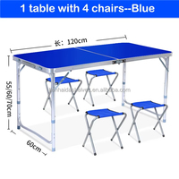 Table de camping pliable en aluminium TIANHAIDA pour l'extérieur, pique-nique, jardin, capacité 60 kg