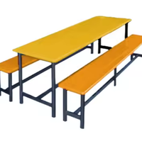 Mobilier cantine scolaire table à manger avec banc restauration rapide ensemble table et chaises pour étudiants