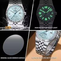 Montres pour hommes BINBOND B8181 8181, nouvelle mode, bleu, quartz original, acier inoxydable, aiguilles lumineuses, montre de bureau, date automatique