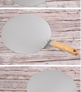 Pelle à <span class=keywords><strong>Pizza</strong></span> en métal en acier inoxydable avec manche en bois pour un rangement facile, palette à <span class=keywords><strong>Pizza</strong></span> et spatule à <span class=keywords><strong>Pizza</strong></span> en acier inoxydable de 12 pouces - Product Image 5