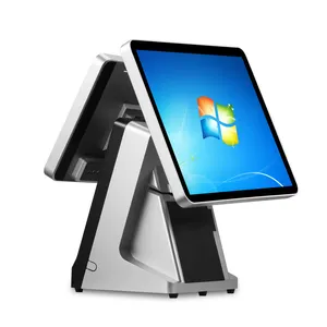 15 Inch Dual Touch Screen Machine Windows Restaurant Point Of Sales Systems POS Electronic Smart Cash Register
