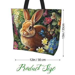 The Feast of <b>Easter</b> Bunny Festival Theme Canvas <b>Bag</b> 12x13in Blank Canvas Custom Canvas <b>Bag</b> Heat Transfer Printing - Product Image 2