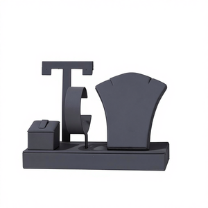 Ensemble <span class=keywords><strong>de</strong></span> présentoirs à bijoux en cuir PU pour la vente en gros, présentoirs à bagues, colliers, bracelets, présentoirs à bijoux - Product Image 4