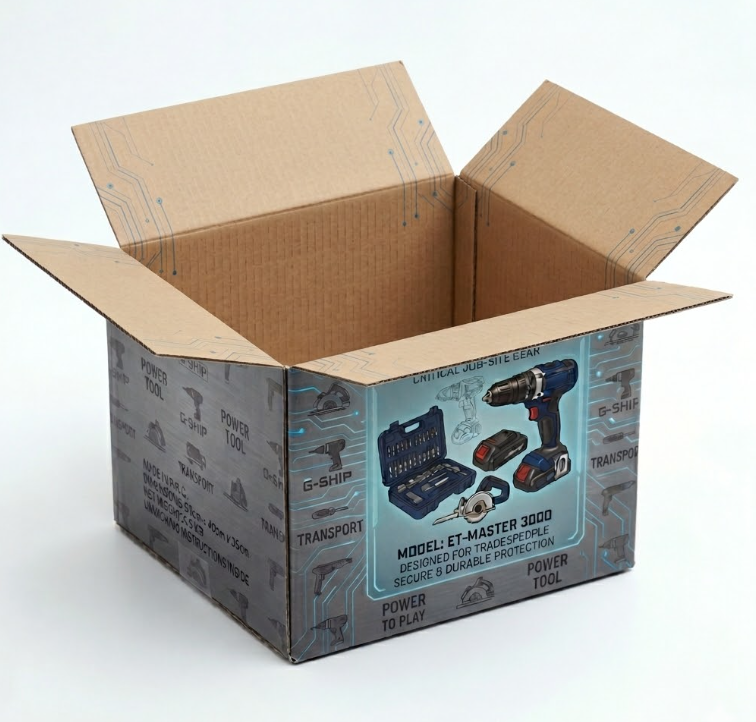Custom Color Printing Carton Manufacturer Corrugated Carton Box Recycle Carton for Power Tool Packing Delivery with logo
