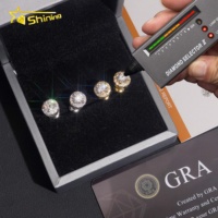 Pendientes de Botón de Diamante Moissanita con Diseño de Halo en Plata 925 de 6.5MM, 8MM y 9MM, Estilo Hip Hop de Gran Venta